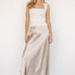 Celeste Satin Midi Skirt | Champagne