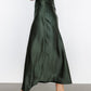Celeste Satin Midi Skirt | Dark Green