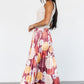 Cori Pleated Skirt | Deep Mauve Floral