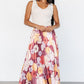 Cori Pleated Skirt | Deep Mauve Floral