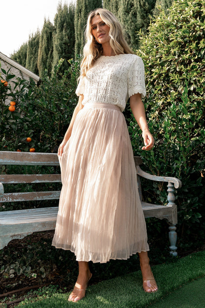 Cyra Midi Skirt | Natural