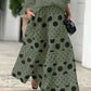 Casual Shoulder Top & Printed Pants Two-Piece Set
