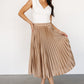 Demetria Pleated Midi Skirt | Light Bronze