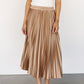 Demetria Pleated Midi Skirt | Light Bronze