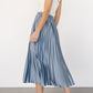 Demetria Pleated Midi Skirt | Steel Blue
