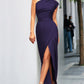 Anna | Women’s One Shoulder Split Hem Dress - Samberule