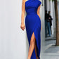 Anna | Women’s One Shoulder Split Hem Dress - Samberule