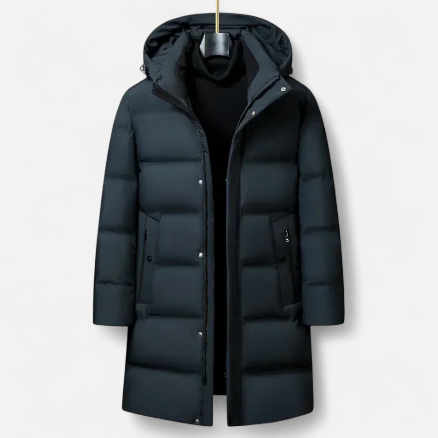 Men's Luxury Hooded Down Parka – Insulated Winter Elegance