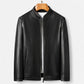 Men's Stand Collar PU Leather Jacket – Autumn Elegance
