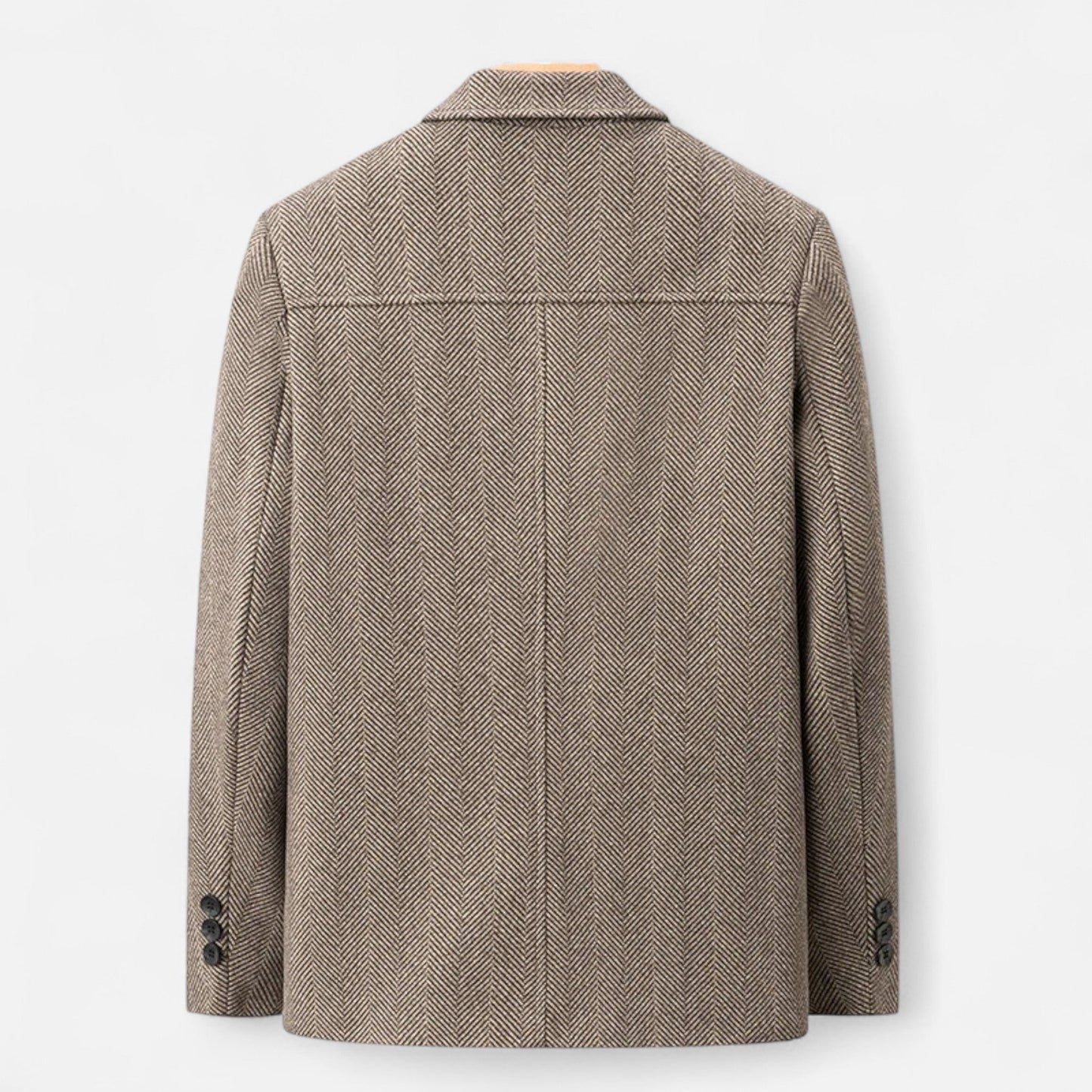 Men's Elegant Wool Blend Jacket with Business Lapel