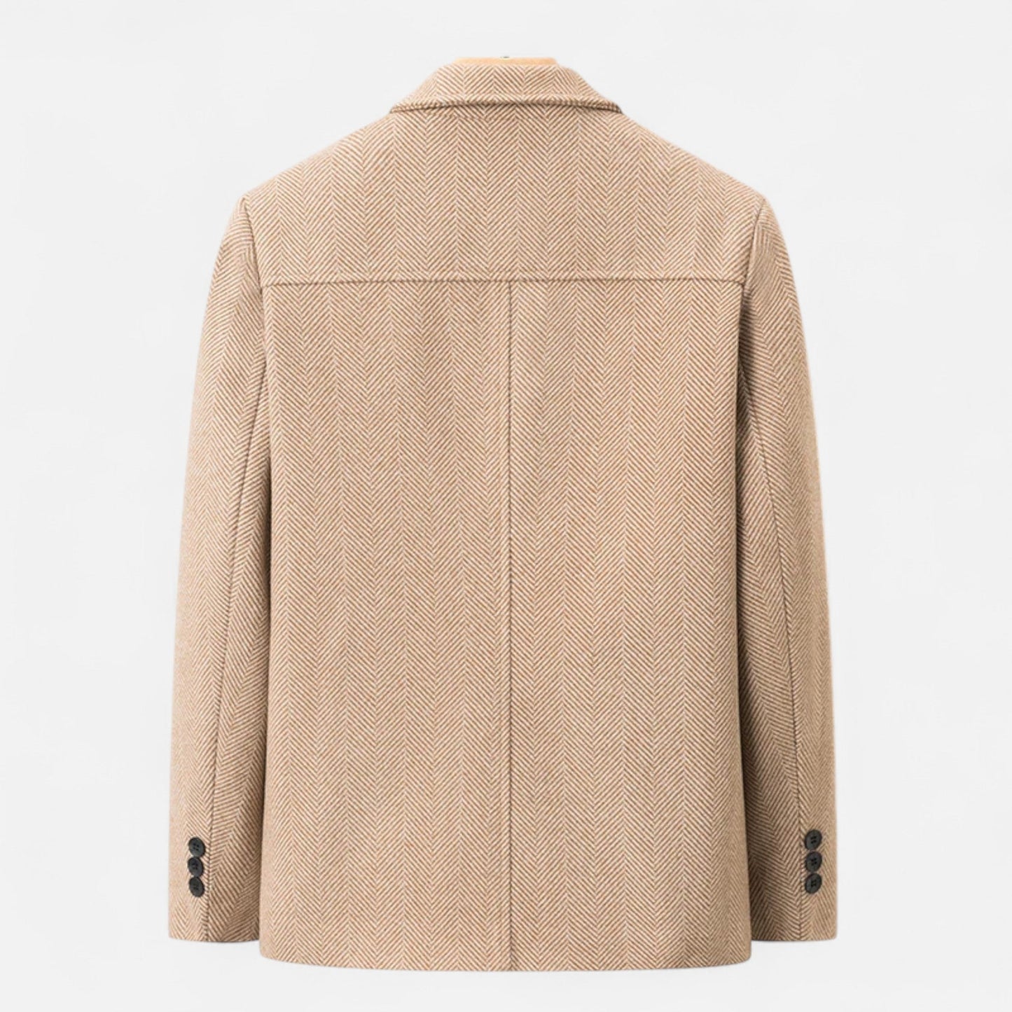 Men's Elegant Wool Blend Jacket with Business Lapel