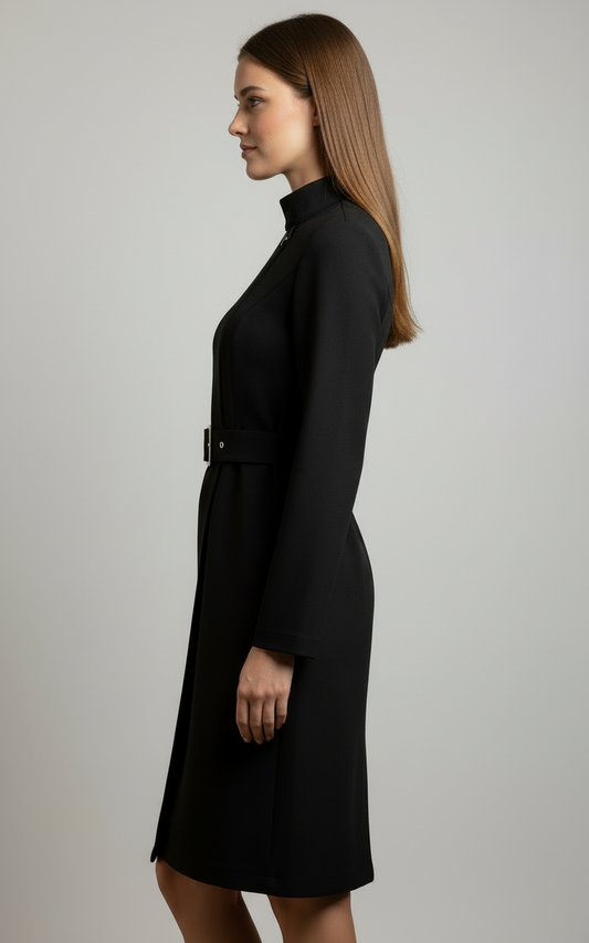 Camille | Women’s Winter Belted Midi Coat Dress
