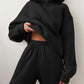 Fashion Casual Hooded Solid Color Two-piece Suit