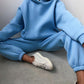 Fashion Casual Hooded Solid Color Two-piece Suit