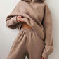 Fashion Casual Hooded Solid Color Two-piece Suit