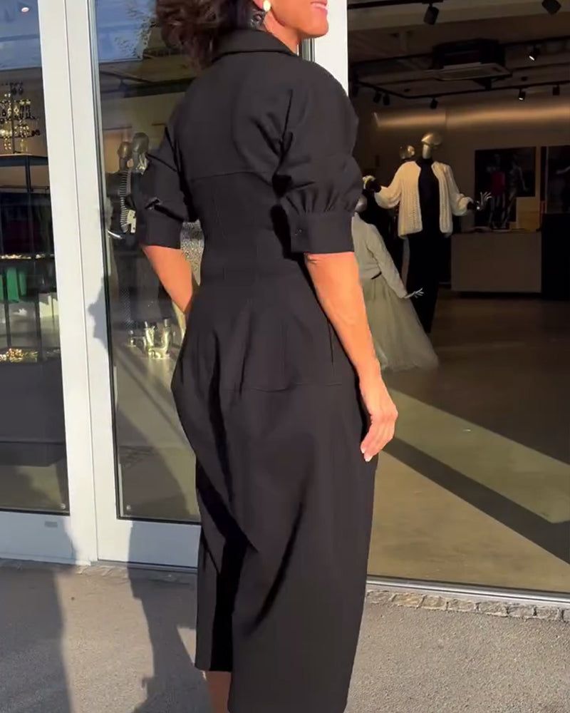 Hailey - Collared Midi Dress - Samberule