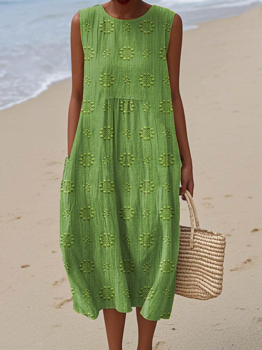 Olivia – Printed Midi Dress - Samberule