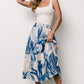 Hailee Tiered Skirt | Off White + Blue