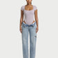 Ribbed Lace-Trim Square Neck Bodysuit - Samberule