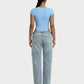 Ribbed Lace-Trim Square Neck Bodysuit - Samberule