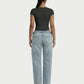 Ribbed Lace-Trim Square Neck Bodysuit - Samberule
