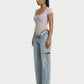 Ribbed Lace-Trim Square Neck Bodysuit - Samberule