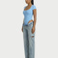 Ribbed Lace-Trim Square Neck Bodysuit - Samberule