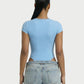 Ribbed Lace-Trim Square Neck Bodysuit - Samberule