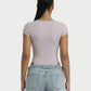 Ribbed Lace-Trim Square Neck Bodysuit - Samberule