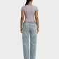 Ribbed Lace-Trim Square Neck Bodysuit - Samberule