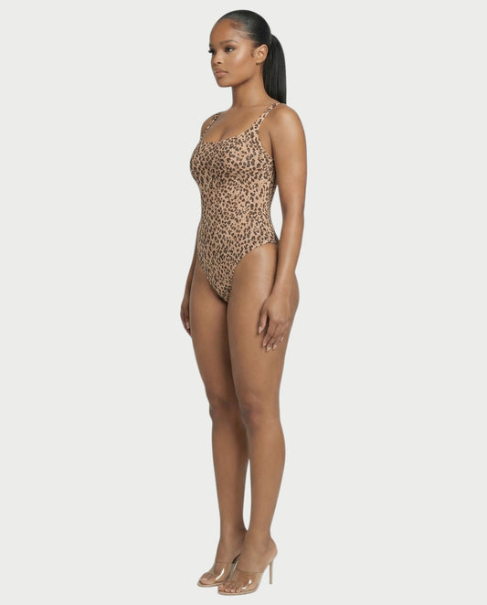 Patterned Scoop Neck Bodysuit - Samberule