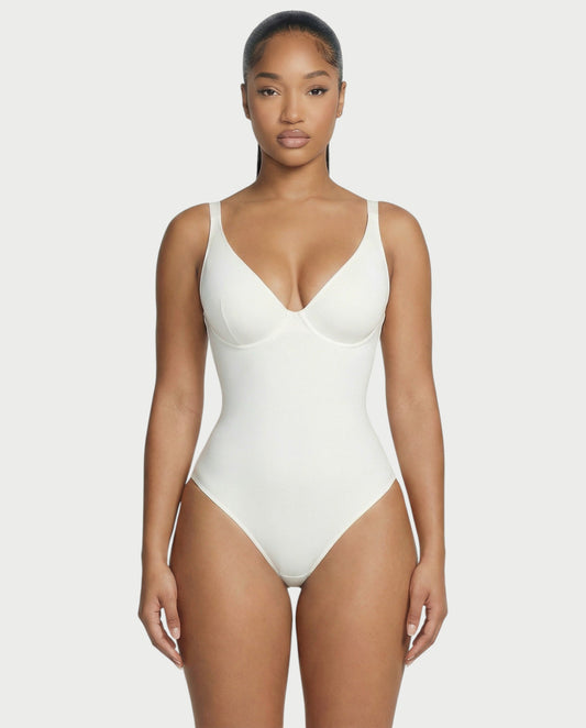 Deep-V Neck Shapewear Bodysuit - Samberule