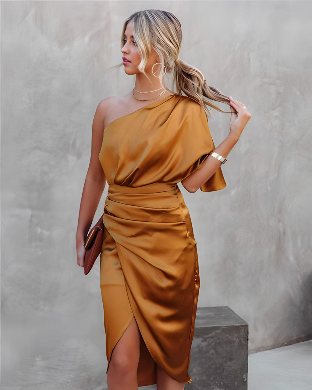 Layla - One-Shoulder Party Dress - Samberule