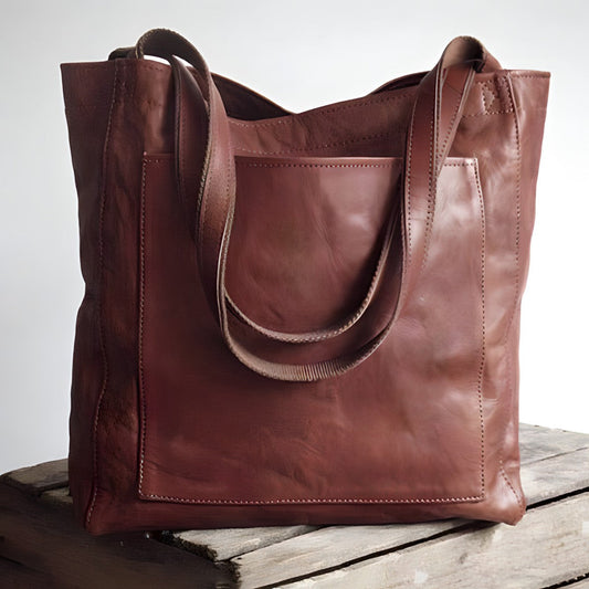 Isabella - Vegan Leather Oversized Shoulder Tote - Samberule