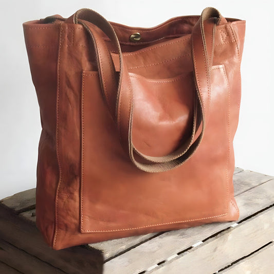 Isabella - Vegan Leather Oversized Shoulder Tote - Samberule