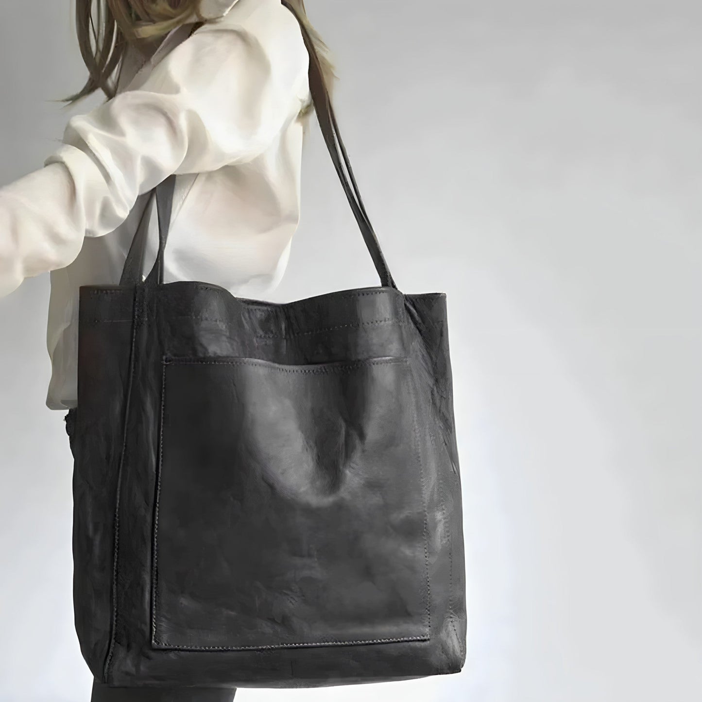 Isabella - Vegan Leather Oversized Shoulder Tote - Samberule