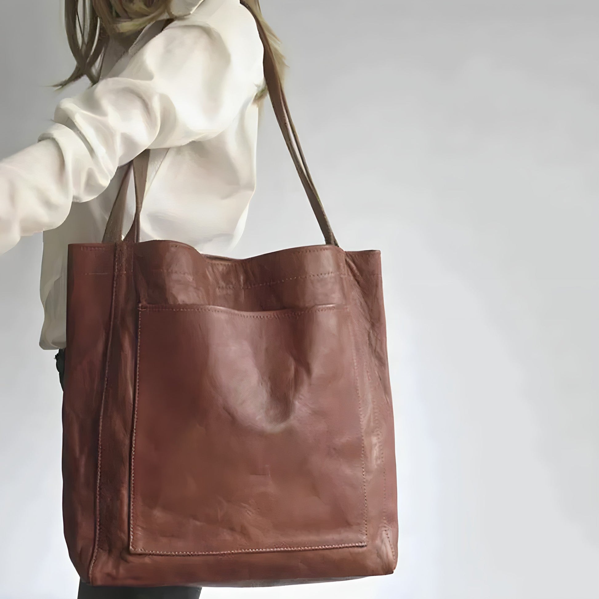 Isabella - Vegan Leather Oversized Shoulder Tote - Samberule