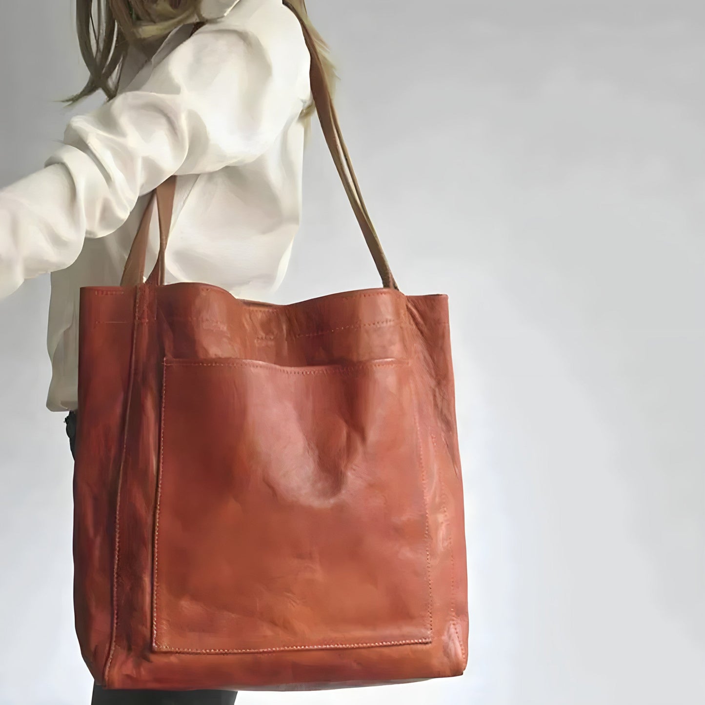 Isabella - Vegan Leather Oversized Shoulder Tote - Samberule
