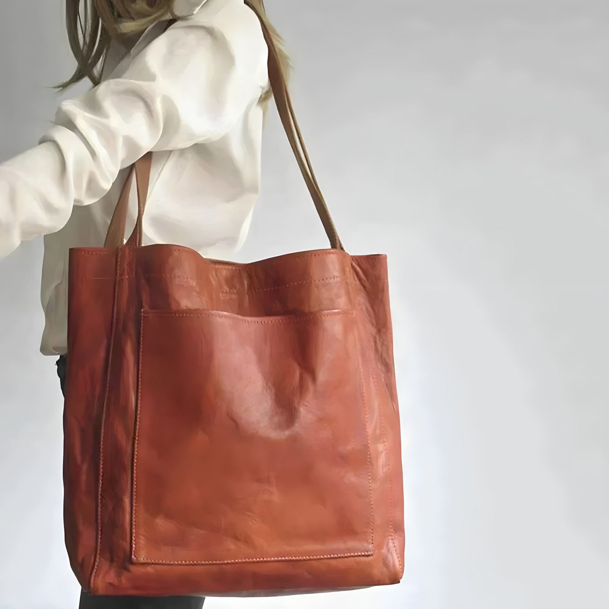 Isabella - Vegan Leather Oversized Shoulder Tote - Samberule