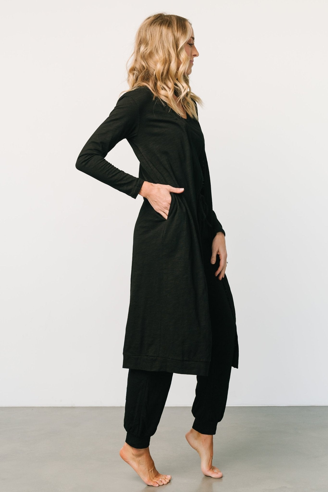 Janae Jumpsuit + Cardigan Set | Black