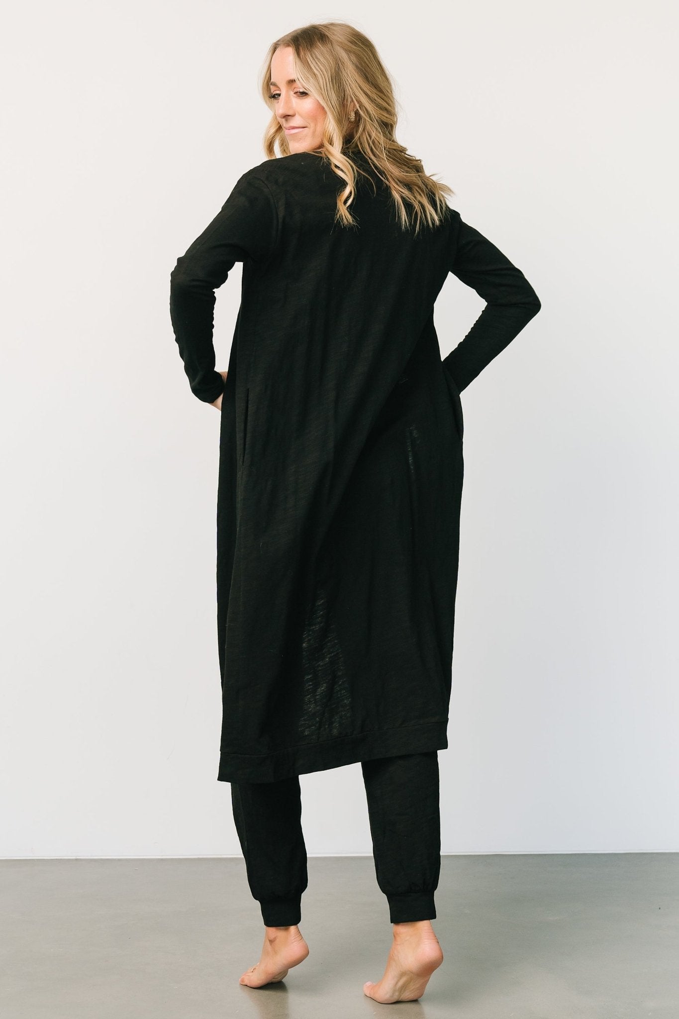 Janae Jumpsuit + Cardigan Set | Black