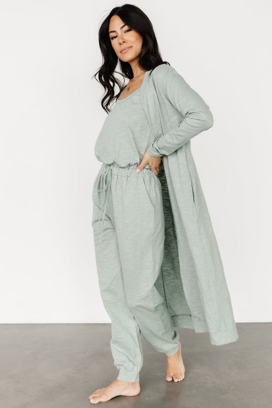 Janae Jumpsuit + Cardigan Set | Sage