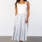 Jeanne Pleated Midi Skirt | Pearl + Light Blue