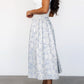 Jeanne Pleated Midi Skirt | Pearl + Light Blue