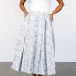 Jeanne Pleated Midi Skirt | Pearl + Light Blue