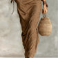 Round neck batwing sleeve top and long skirt set