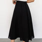 Katie Pleated Midi Skirt | Black