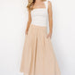 Katie Pleated Midi Skirt | Natural