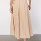 Katie Pleated Midi Skirt | Natural
