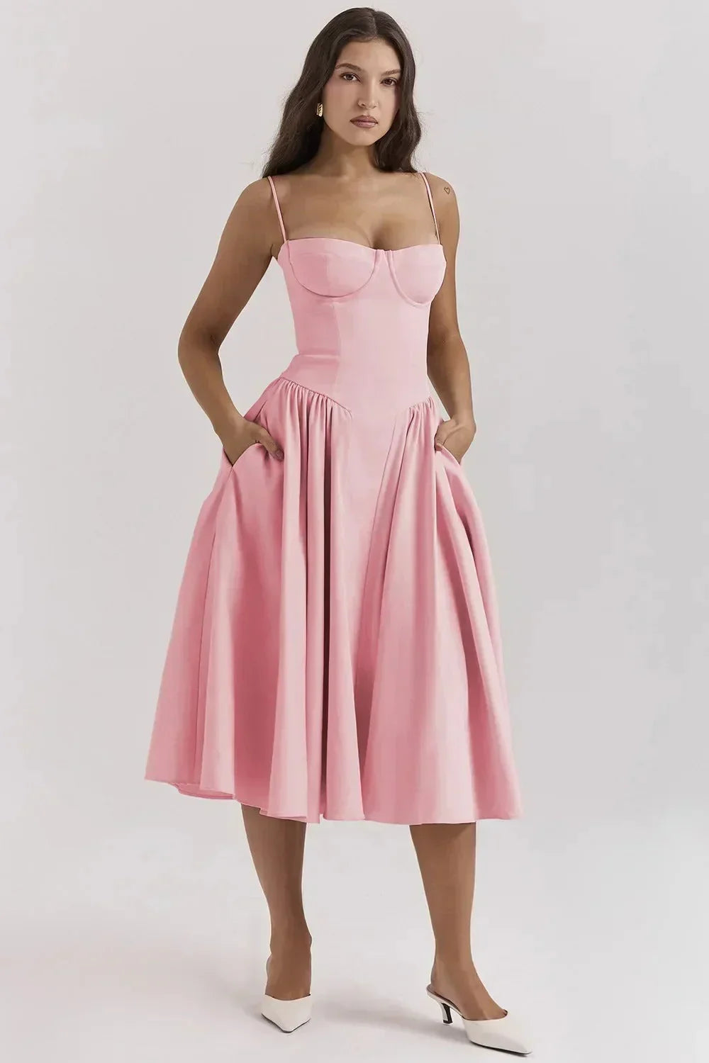 Natalie - Pleated Midi Dress - Samberule